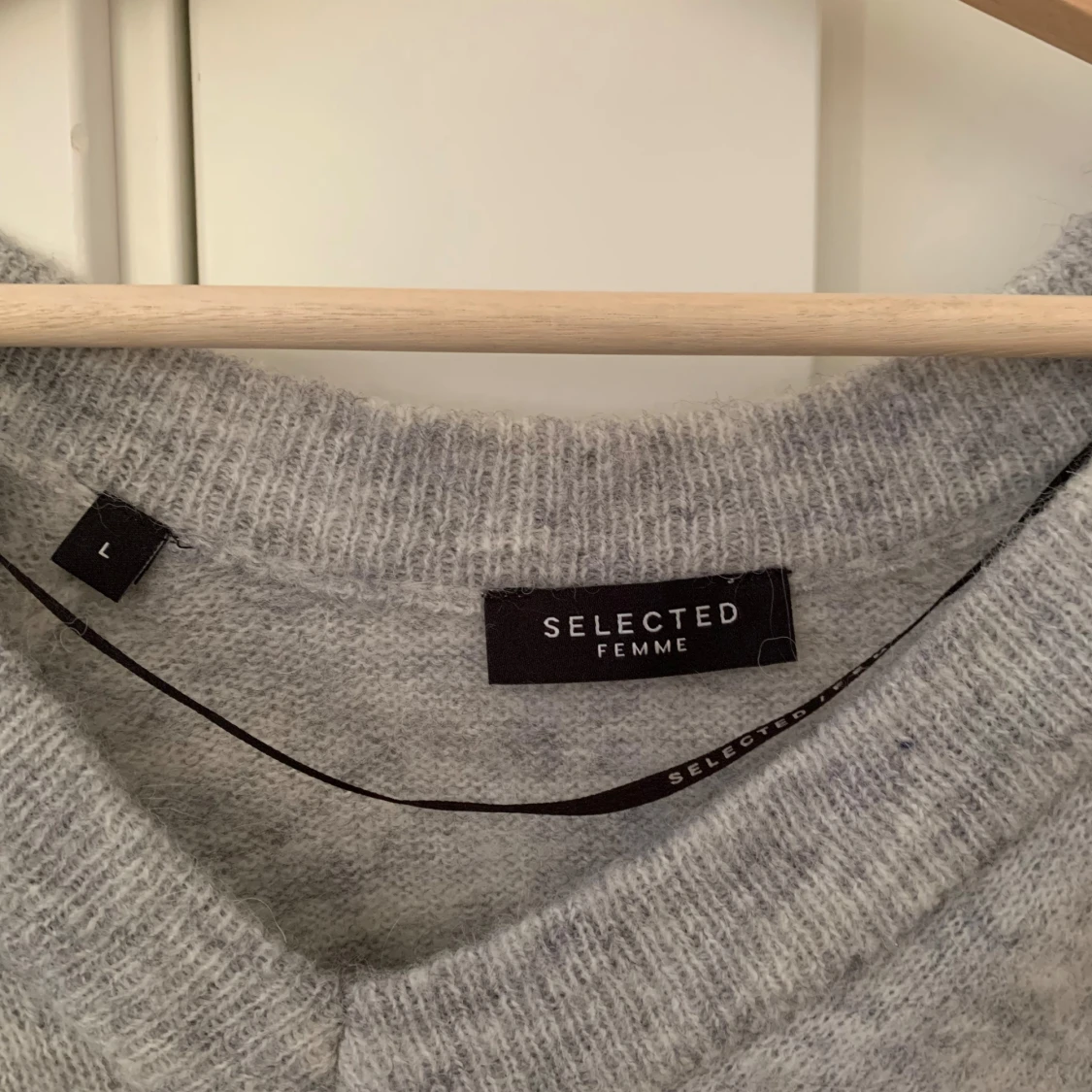 Grå tjocktröja i alpacka och ull - 92