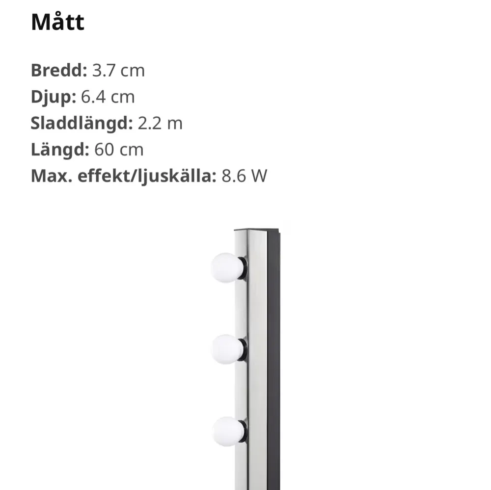 Lampor köpta på IKEA  Som nya  Sälj med lamporna . Övrigt.