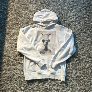 Hoodie med tryck  - Vit hoodie med snyggt tryck | 9/10 skick | strl S | mitt pris 299