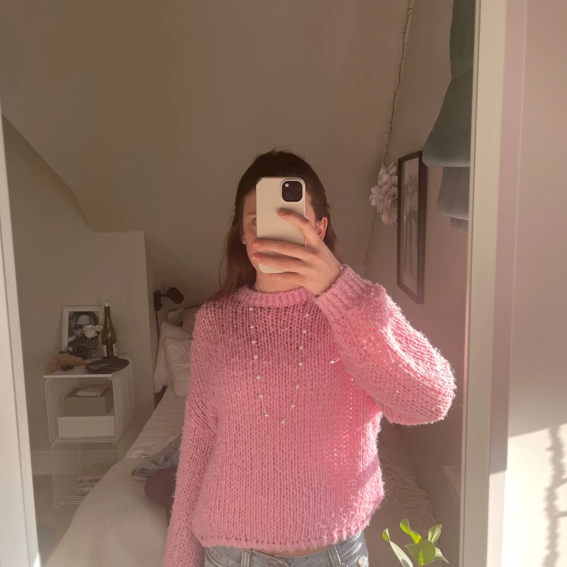 Rosa stickad tröja - 2