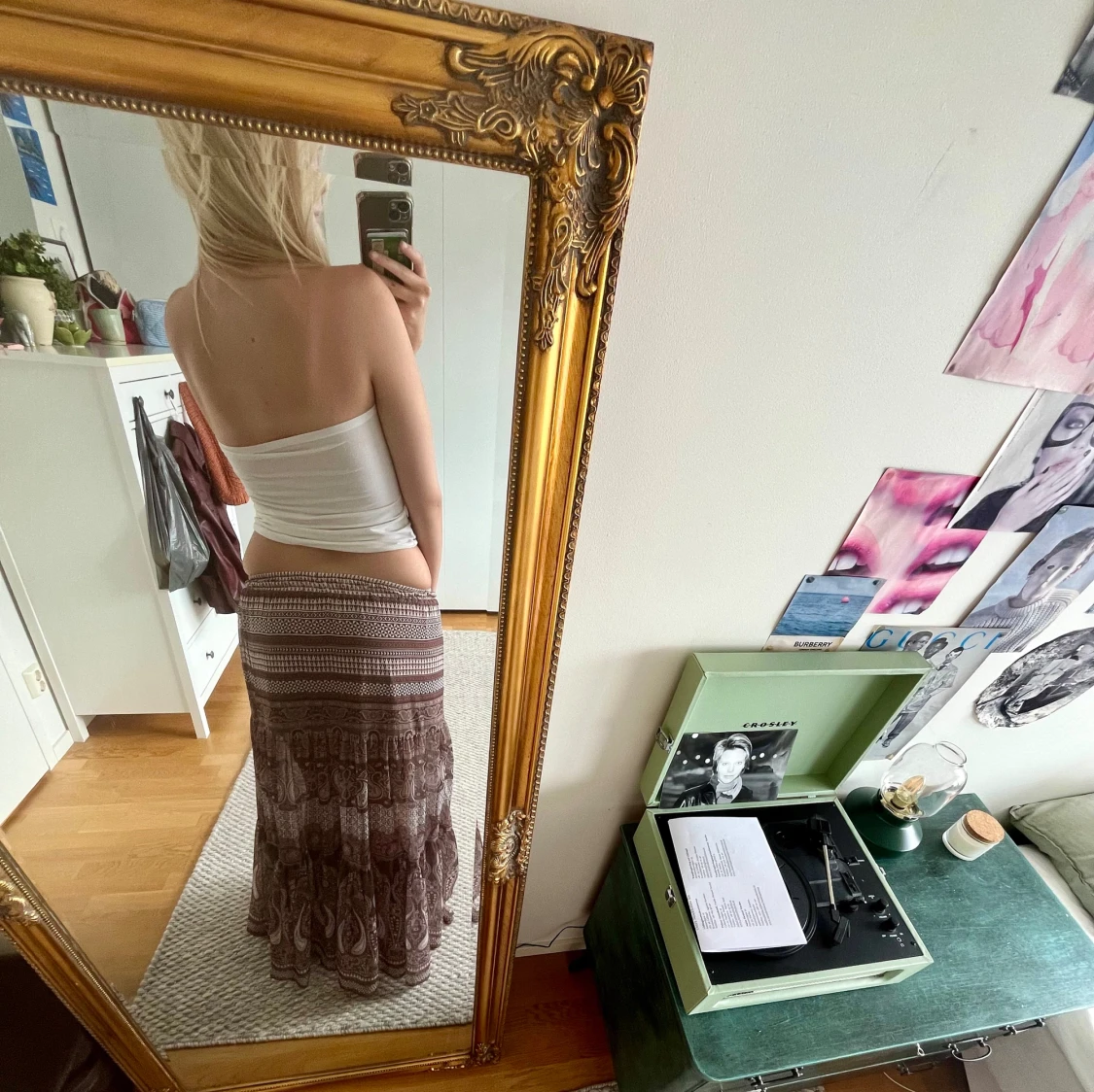 Mönstrad långkjol i jordnära toner - 91