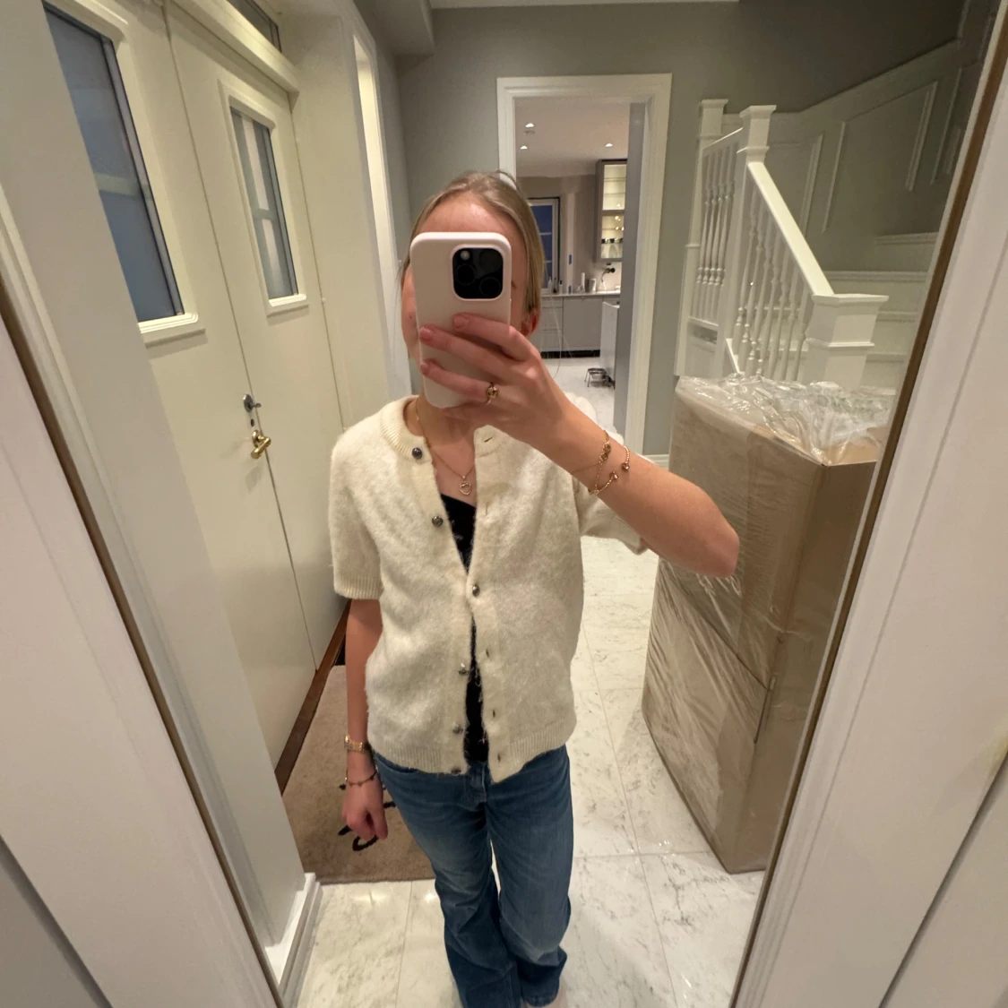 Vit kofta från Gina Tricot