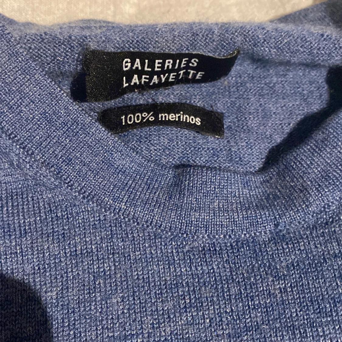 Blå merinoulltröja  - 2