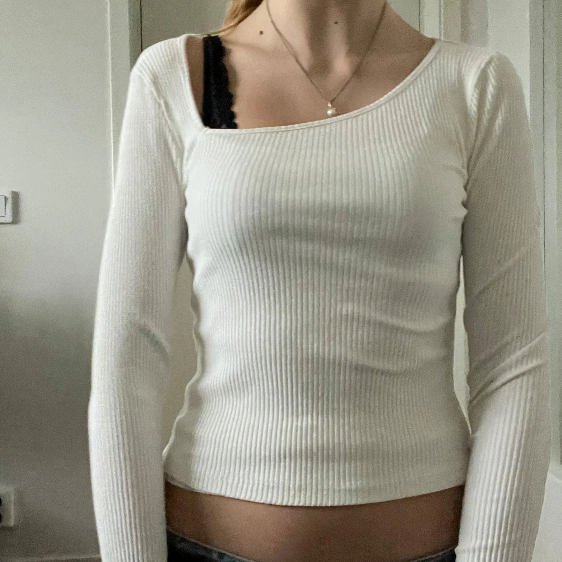 Vit långärmad topp 