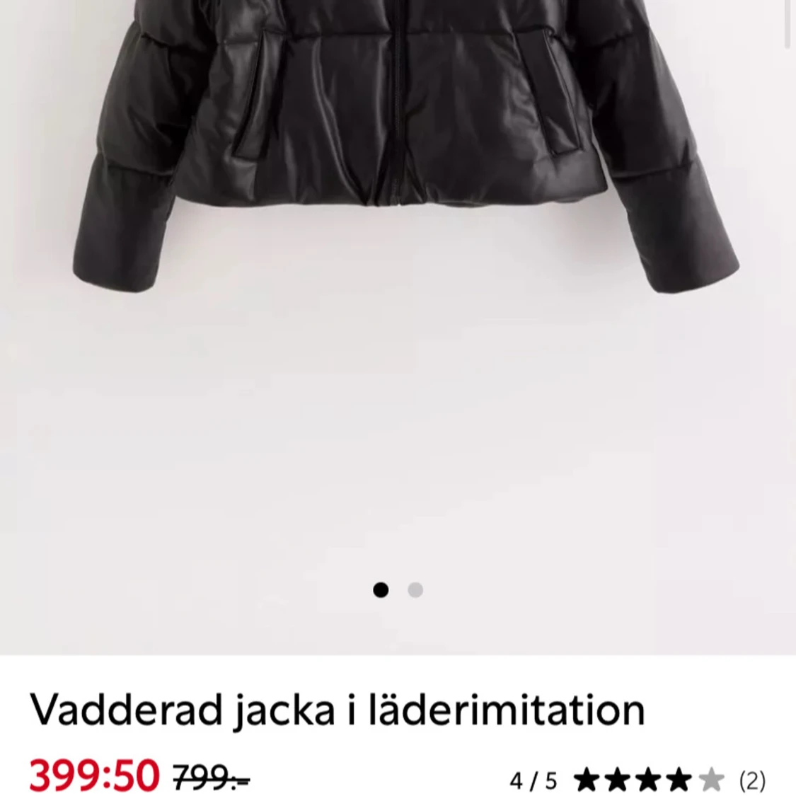 Pufferjacka i läderimitation  - 92