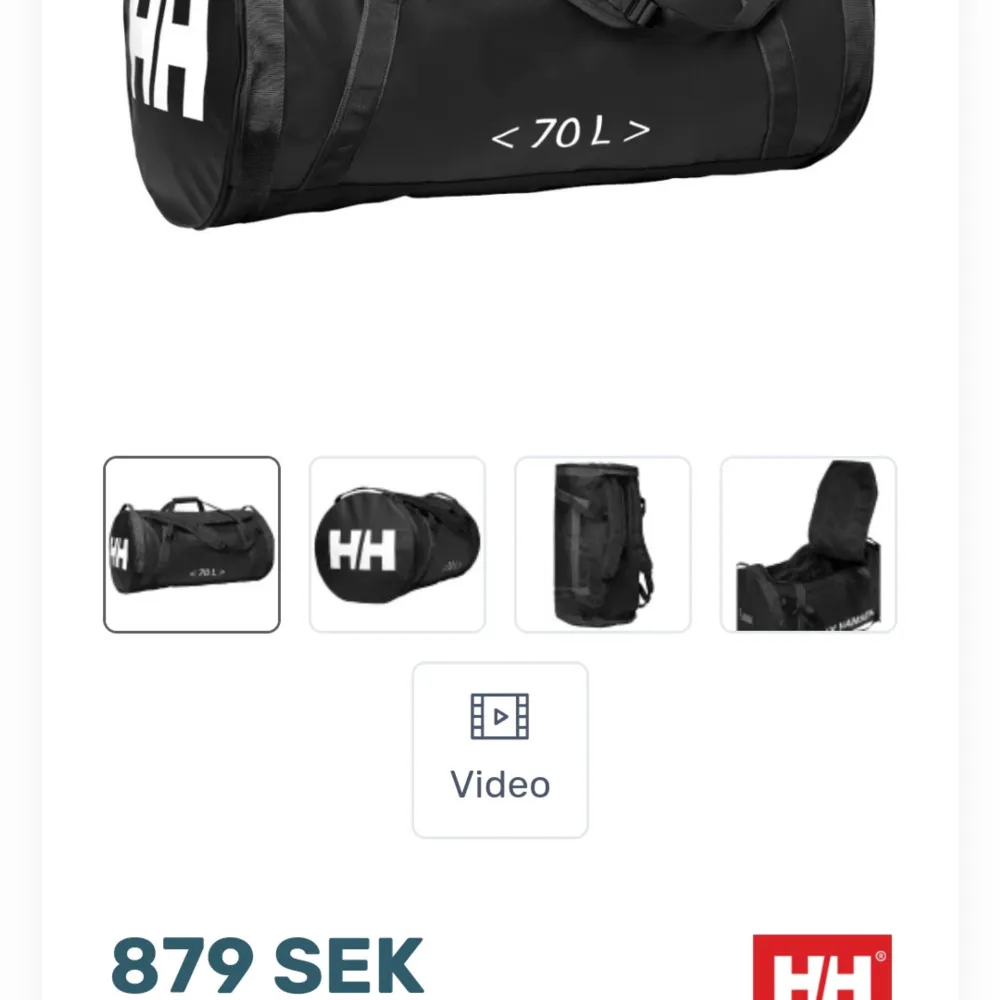 En helly hansen duffelbag jag enbart använt ett fåtal gånger,fint skick :) . Väskor.