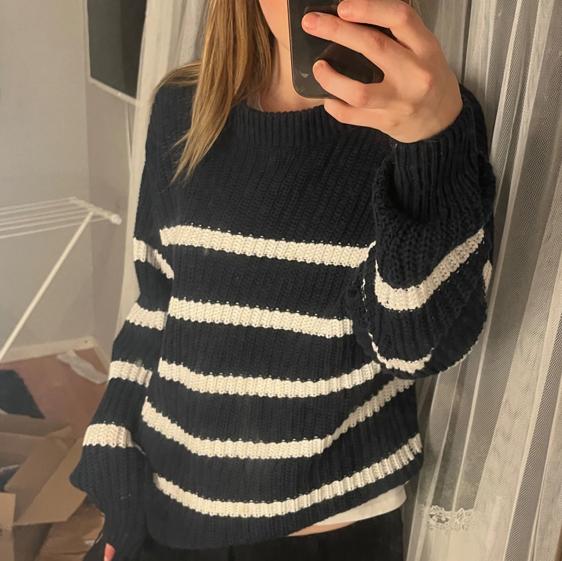 Randig stickad tröja - 91