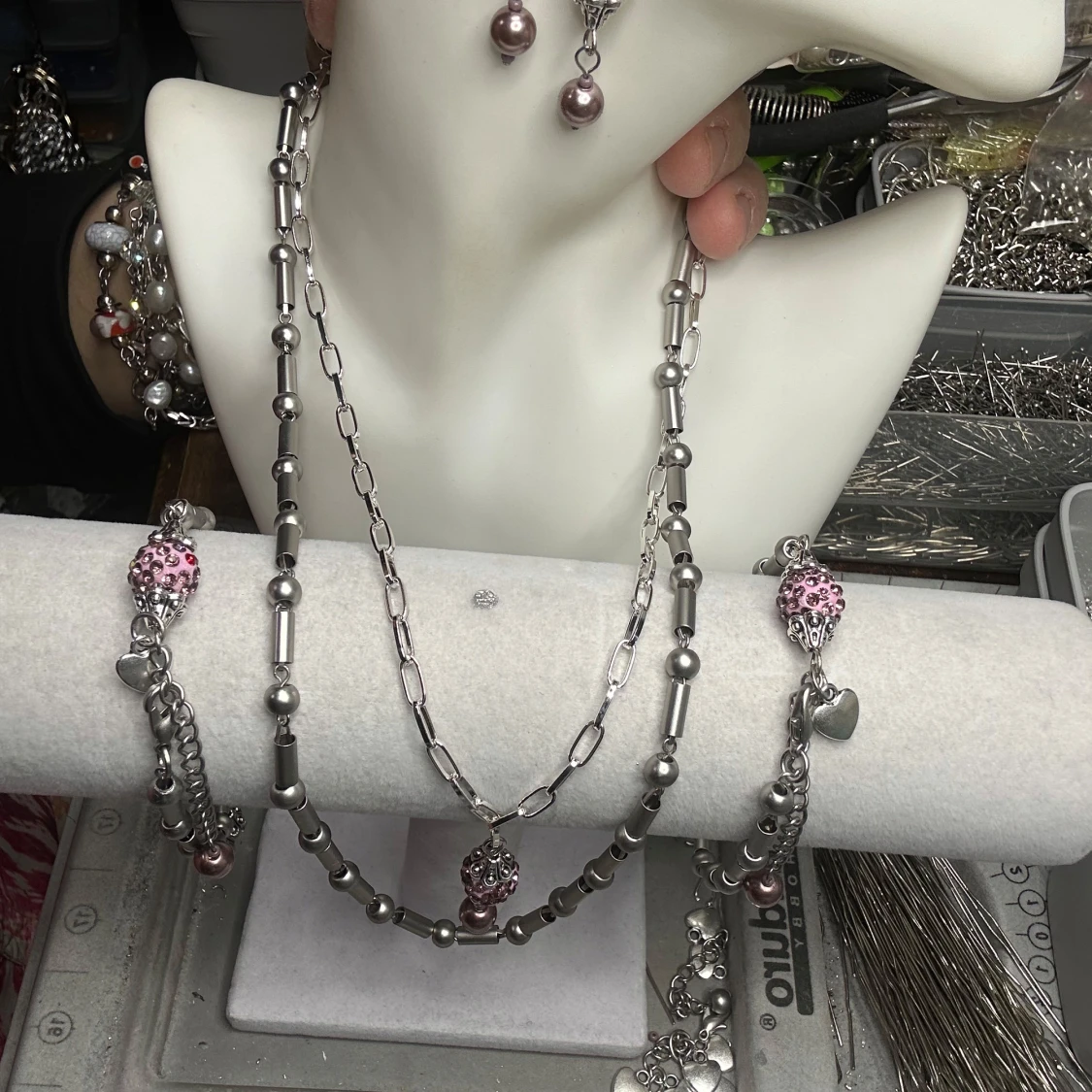 Smyckeset i silver och lilla Jewelry A.J.D.Y  - 92