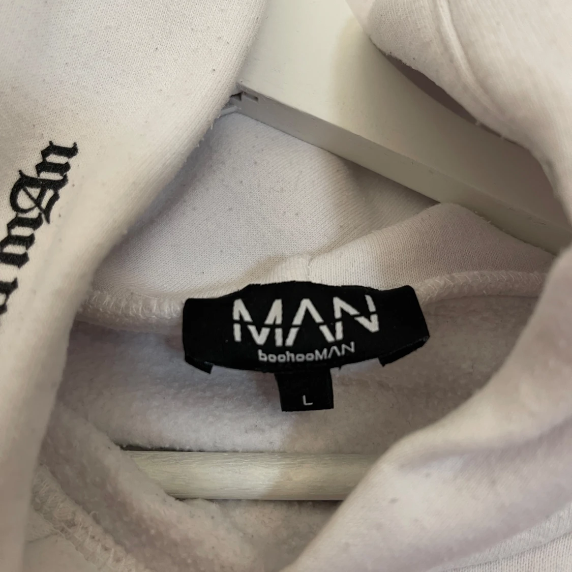 Vit hoodie med fjärilar från boohooMAN Oversize - 91