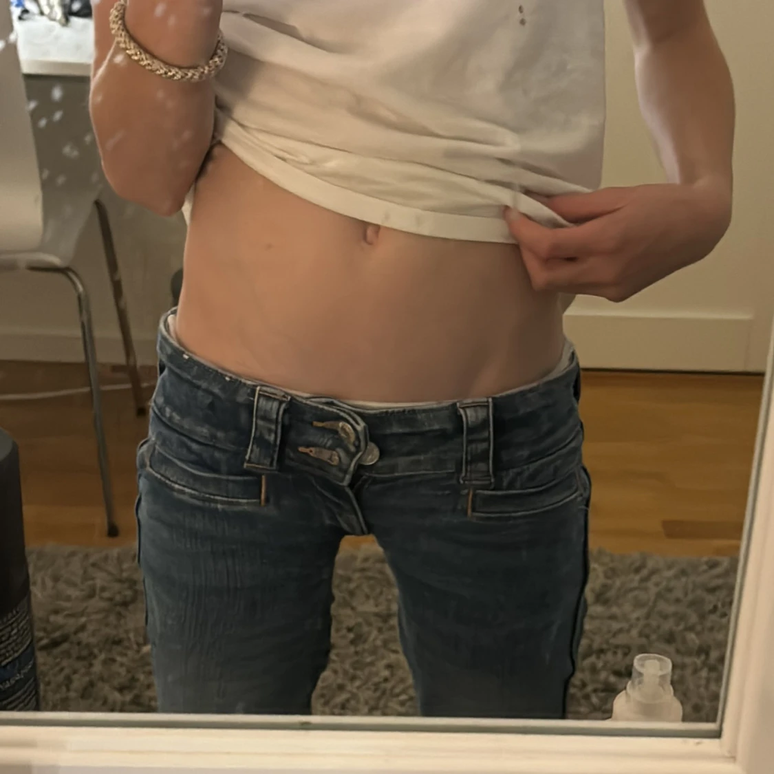 Jätte lågmidjande bootcut byxer💞 - 92