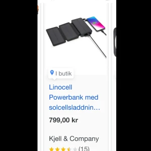 Linocell Solcell Powerbank - Har 3st uppladdningsbara powerbank med inbyggda solceller. Ord pris 799kr/st Mitt pris 400kr/st
