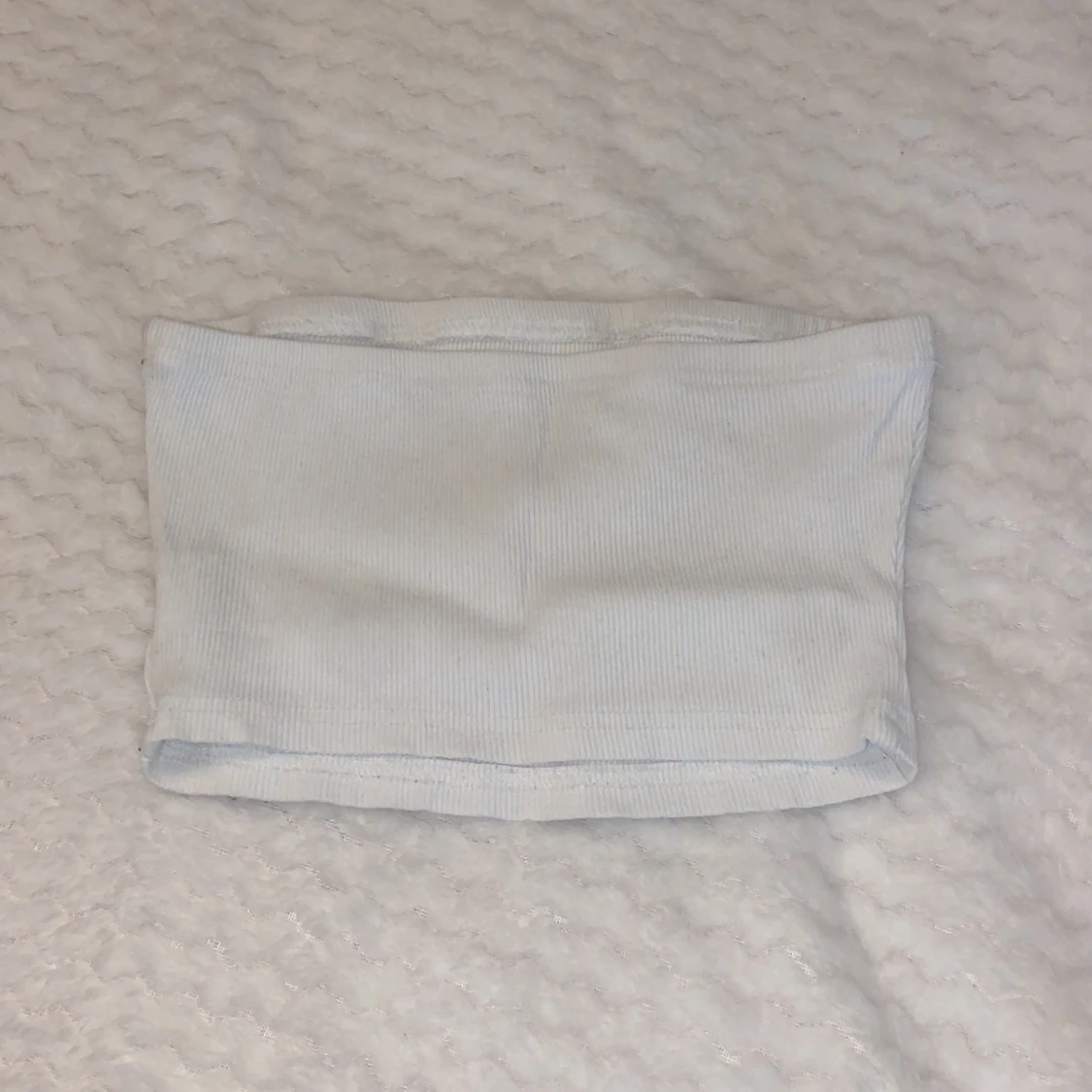 Vit ribbad tubtopp - 1