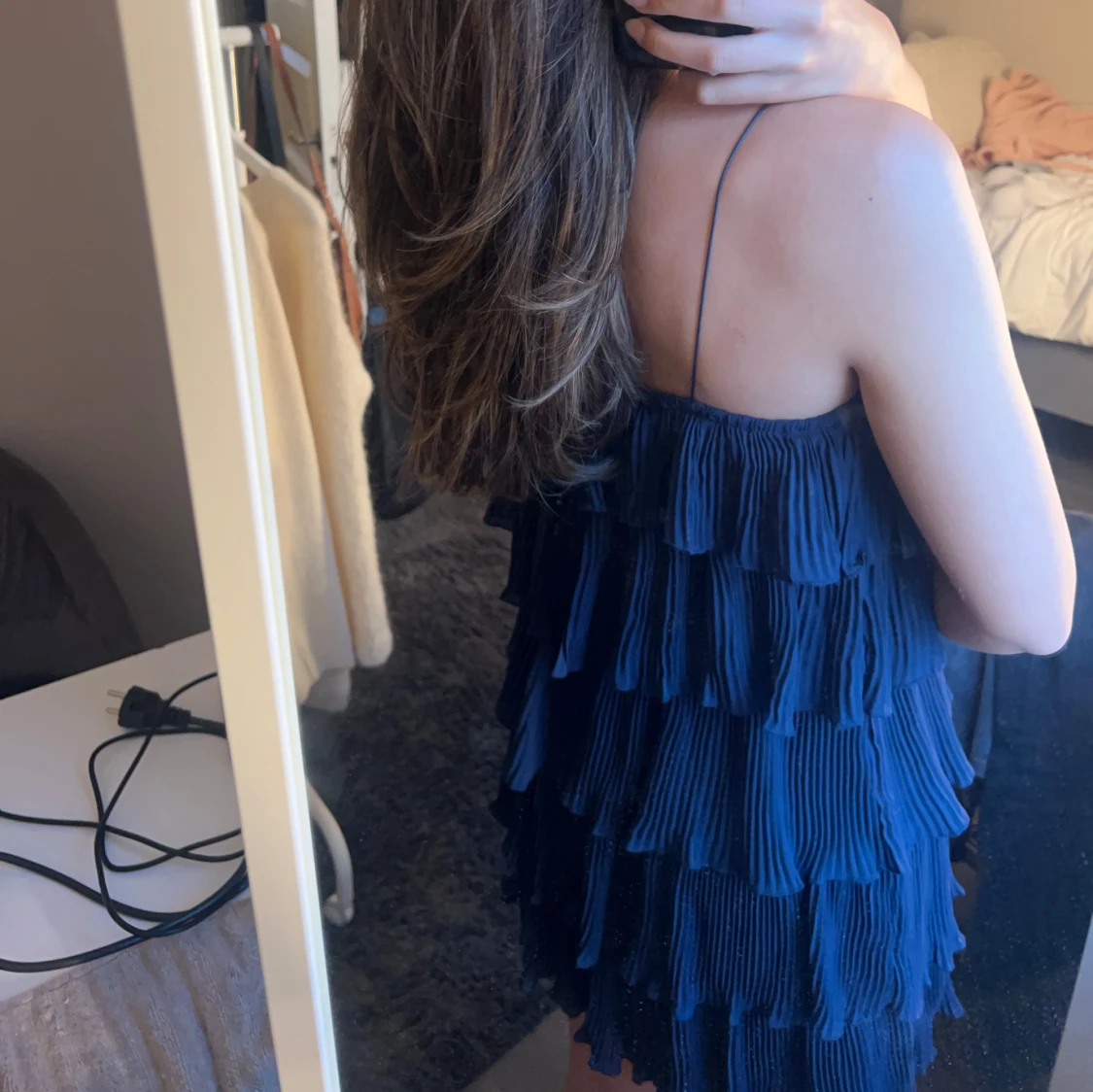 Blå volangklänning - 91