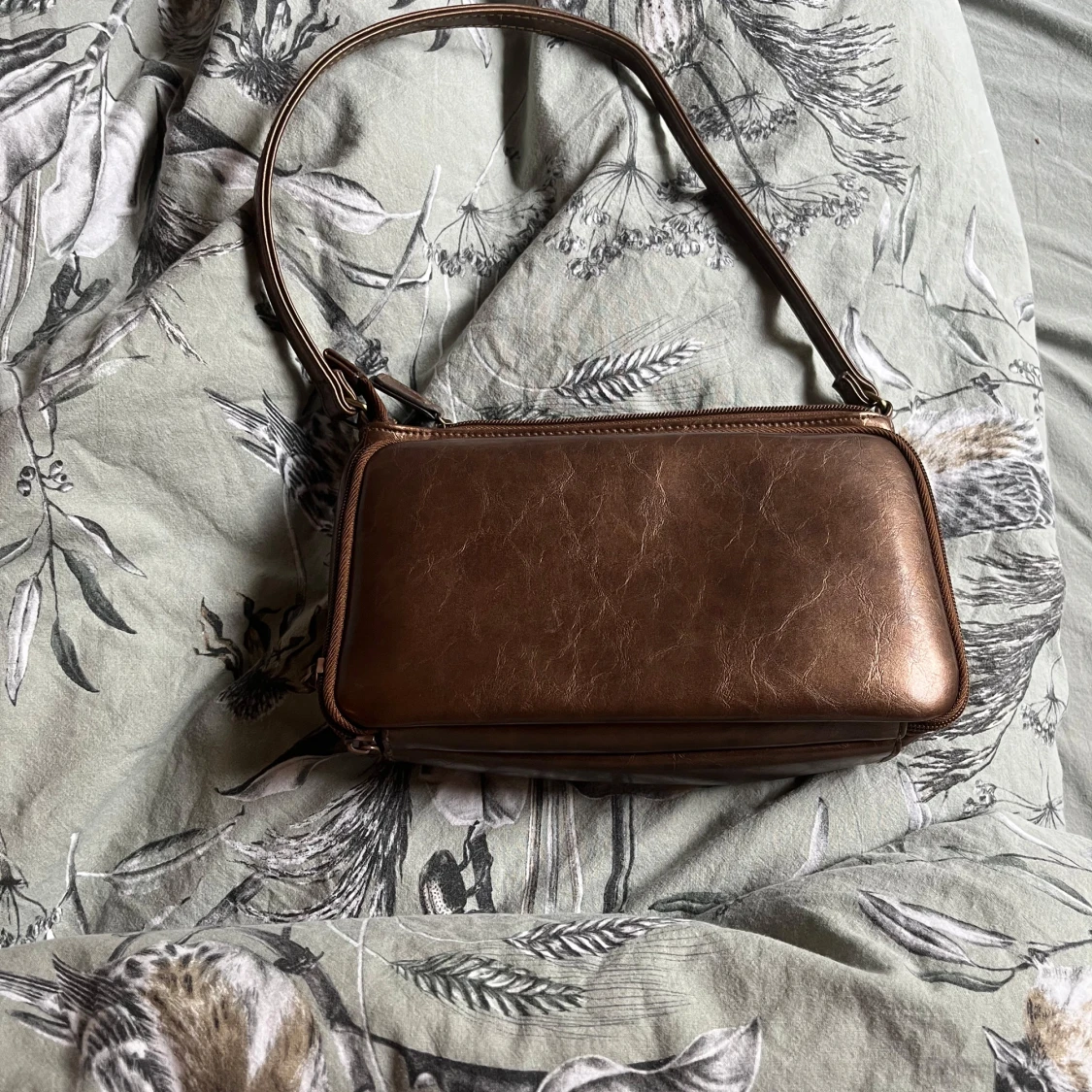 Brun/metallic vintage handväska - 92