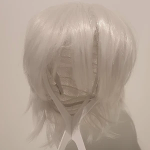 Vit peruk - Syntetisk vit peruk med axellångt hår. Perfekt för cosplay eller maskerad.