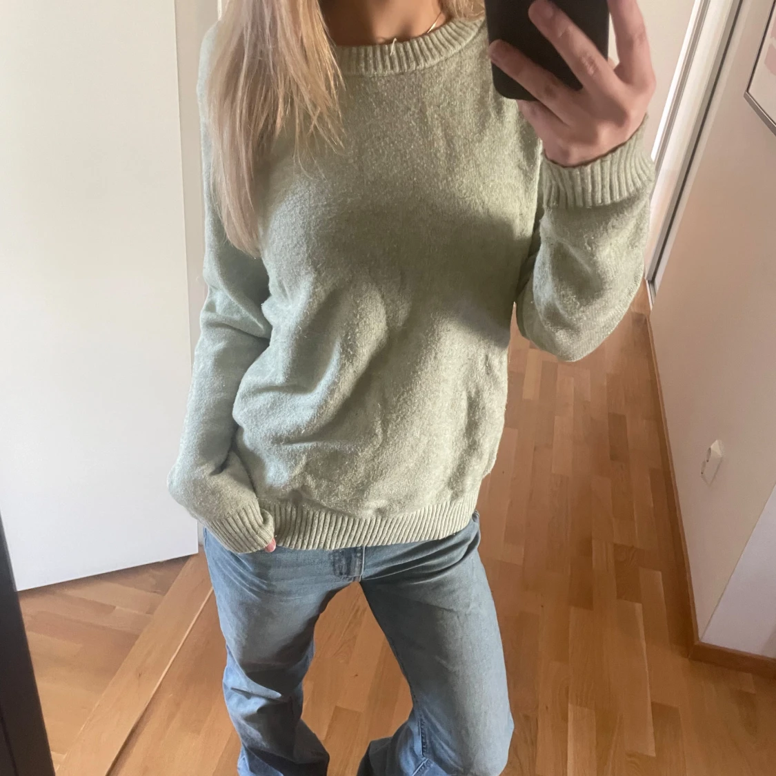 Grön stickad tröja