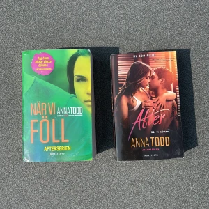 After böcker  - Upptäck en intensiv kärlekshistoria i After' av Anna Todd. Boken följer Tessas omtumlande liv på college där hon möter Hardin. Perfekt för dig som gillar romantik och starka känslor! Det är första och sista boken i serien ”När vi möttes” och ”När vi föll”❣️❣️Båda böckerna för 30kr!!