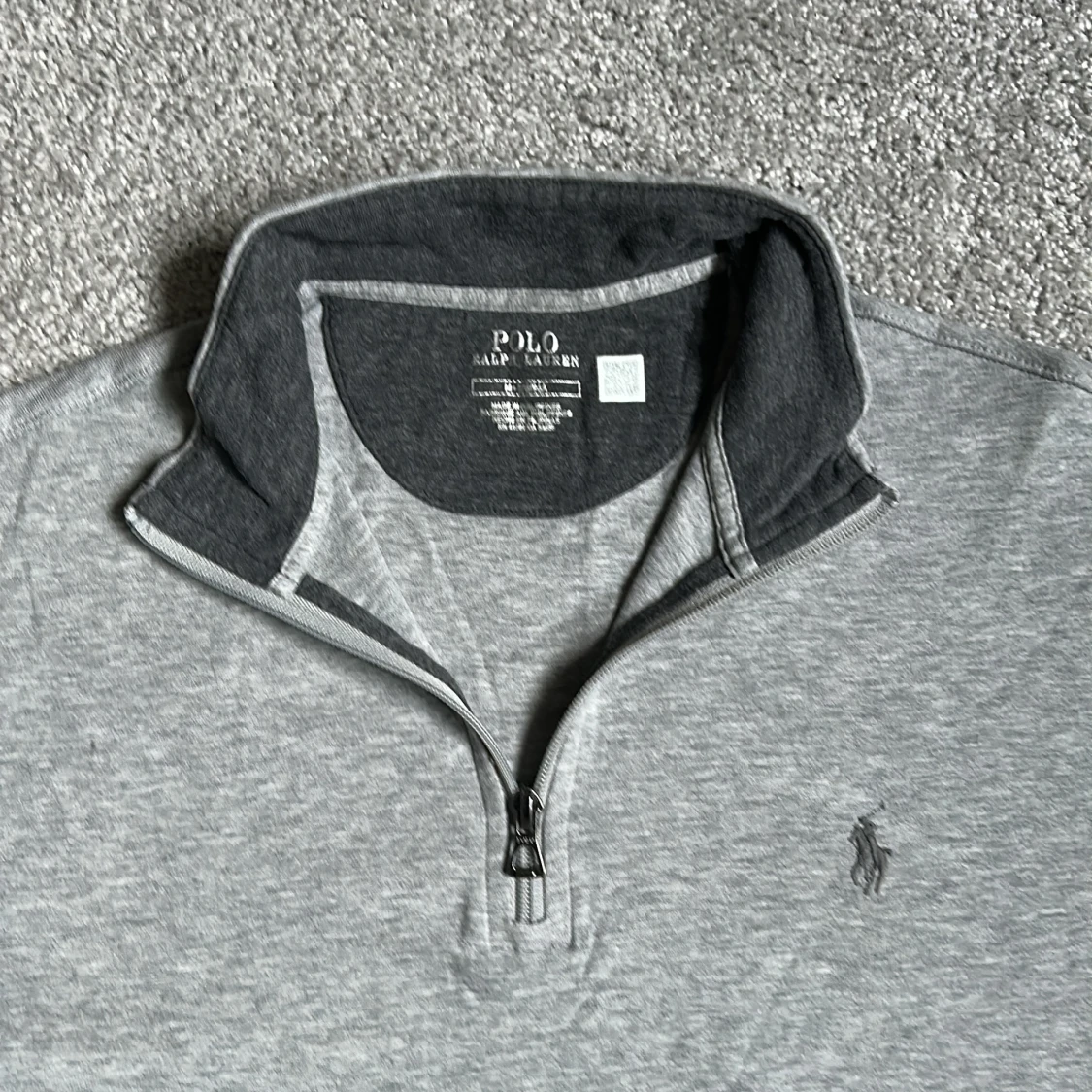 Grå quarter zip tröja från Polo Ralph Lauren - 1