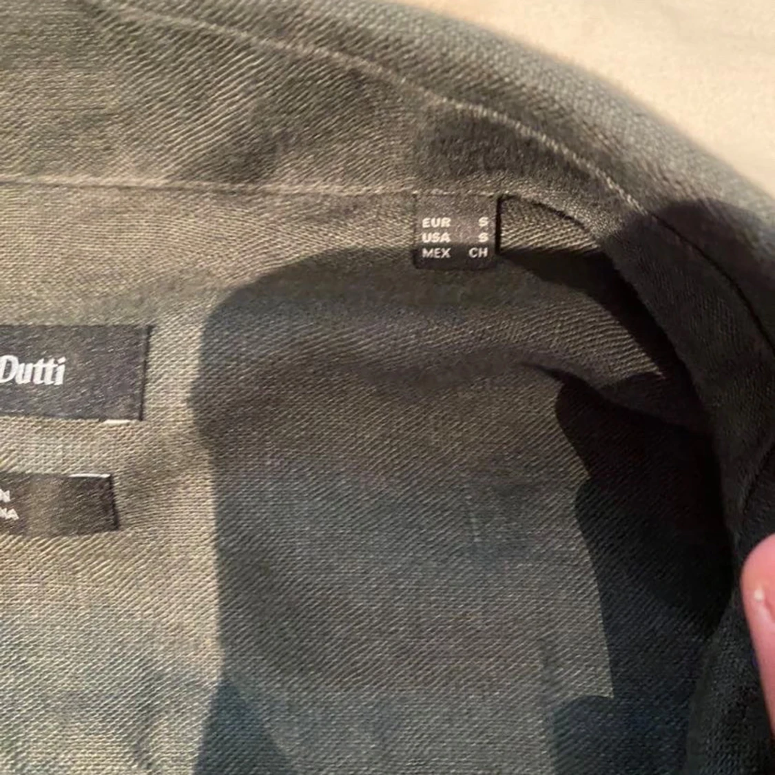 Mörkgrön linne overshirt från Massimo Dutti - 2