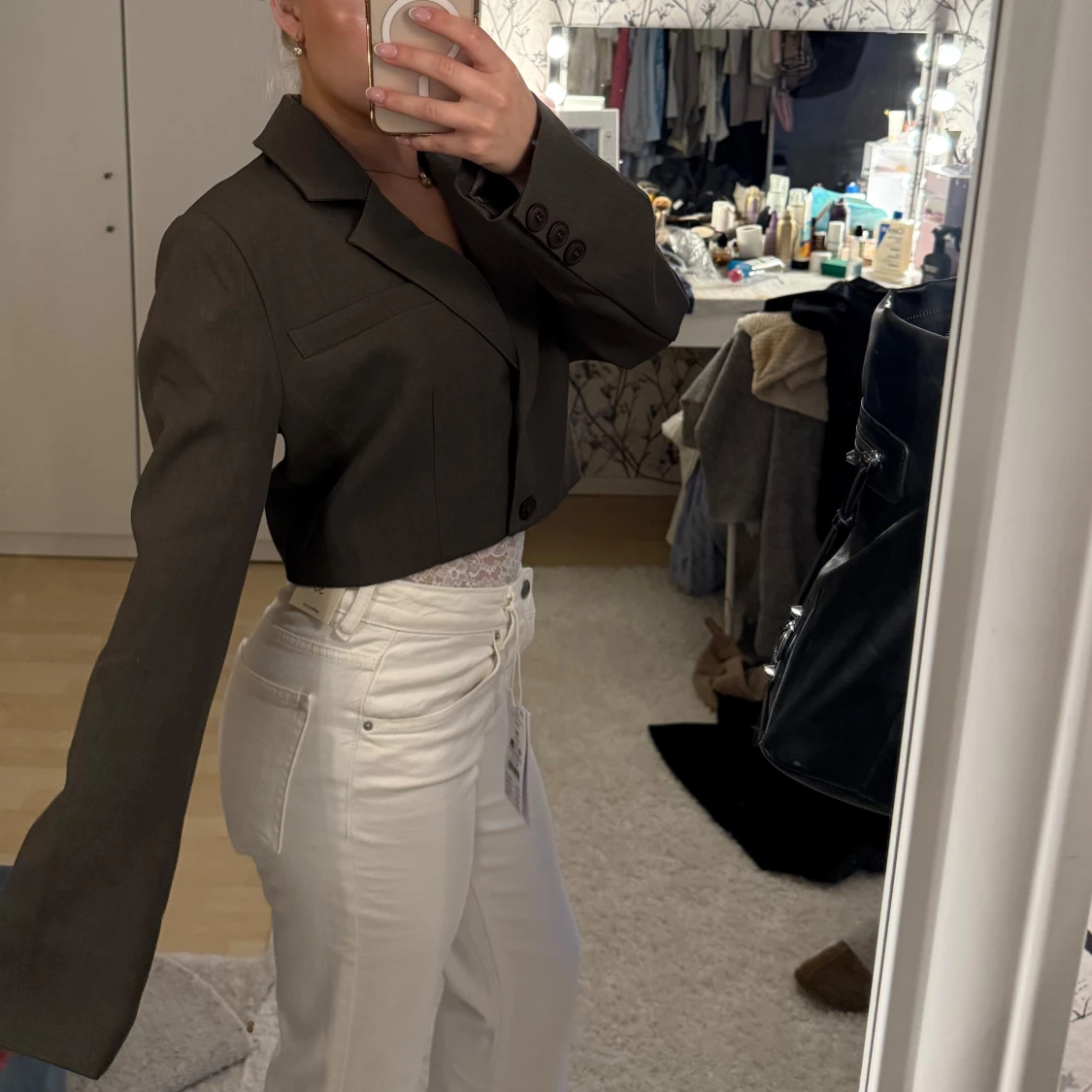 Mörkbrun croppad kavaj - 1