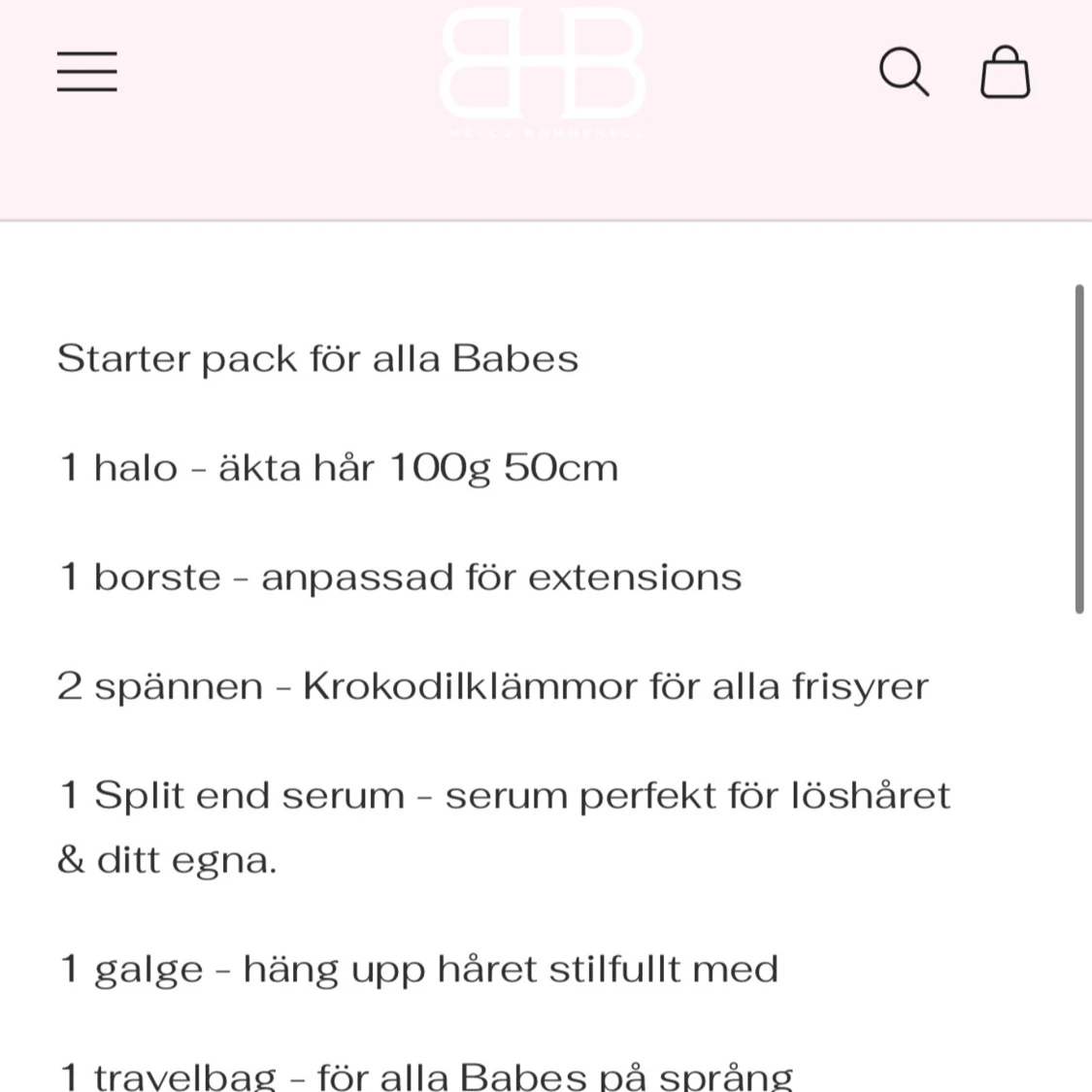 Hello Bombshell Halo löshår kit svart - 3