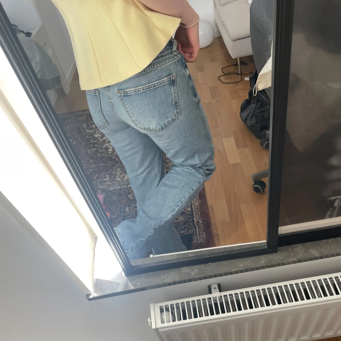 Ljusblå raka jeans låg midja - 2