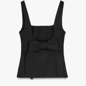 Zara topp med rosett - Svart topp från Zara med öppen rygg och rosett💞 aldrig använd med prislappen kvar