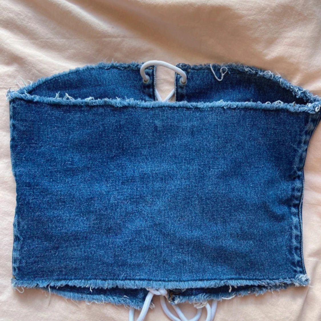 Jeans tubtopp med snörning  - 1