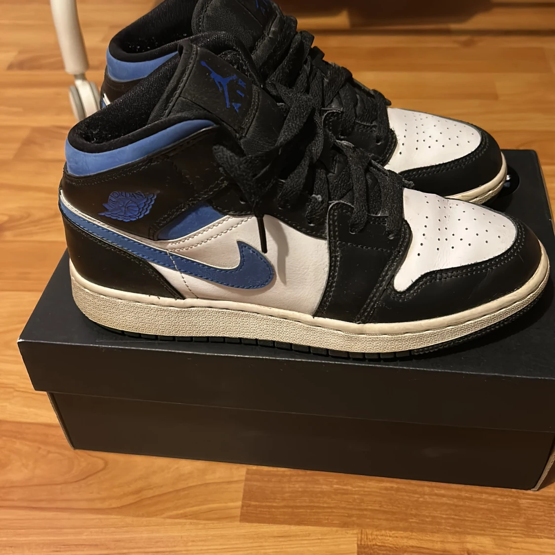 Nike Air Jordan 1 Mid White/ racer blue- black  - 1