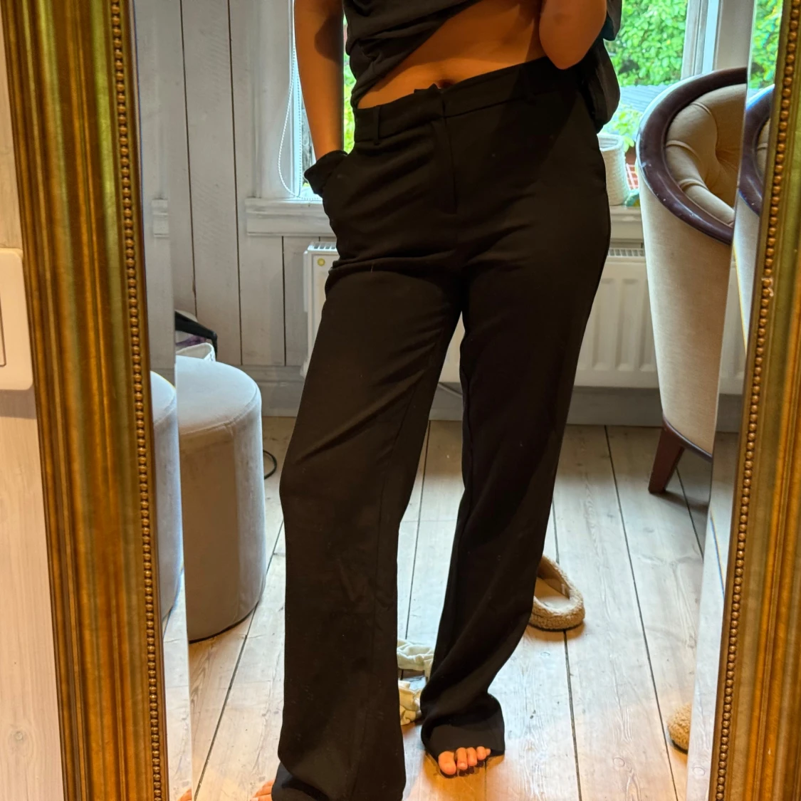 Svarta kostymbyxor med raka ben - 2