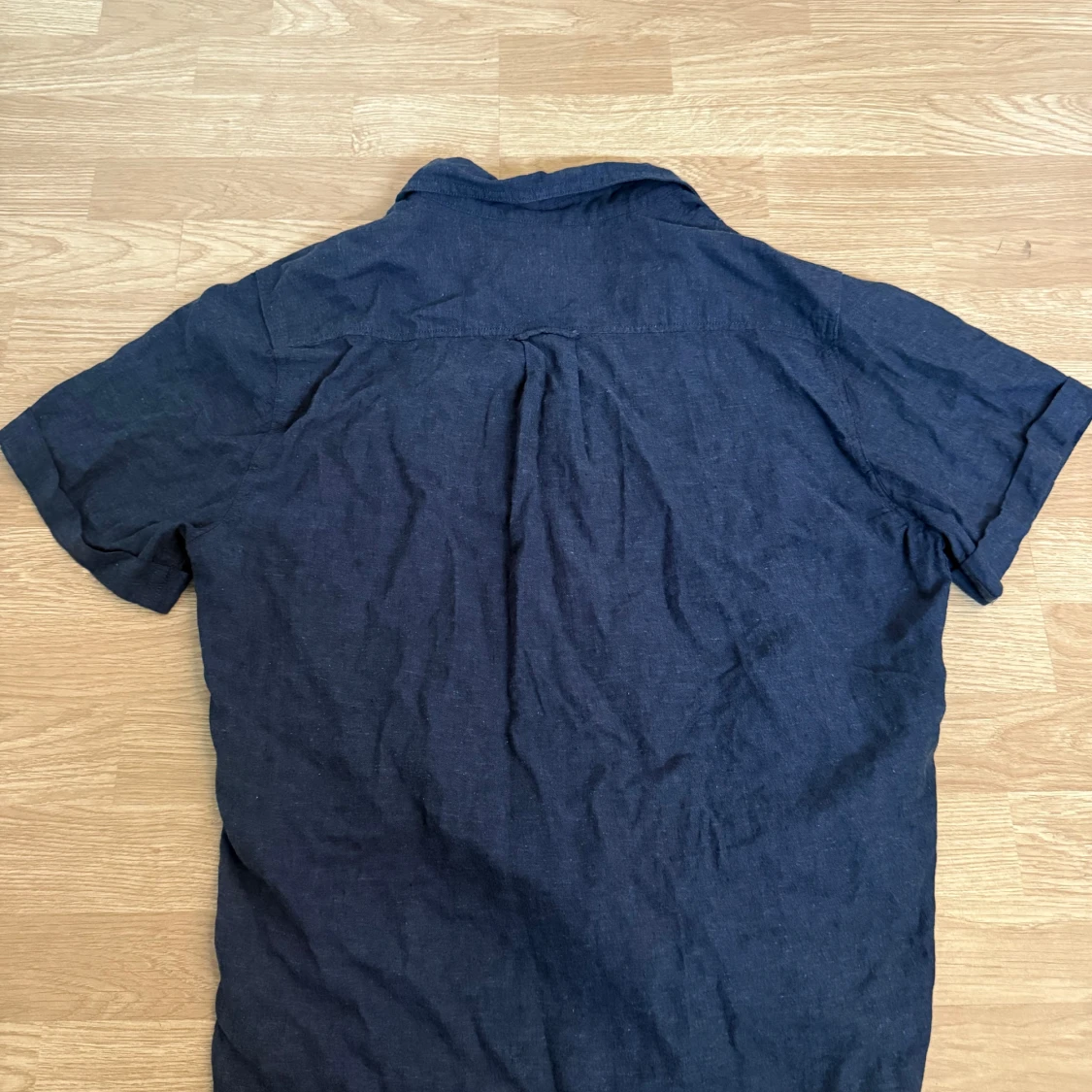 Mörkblå linneskjorta Dressmann M - 2