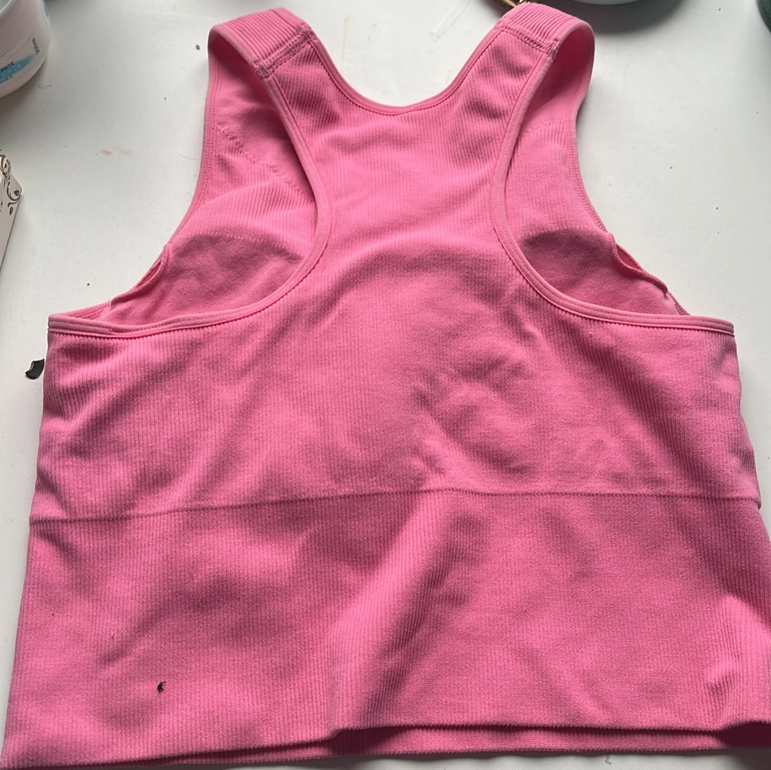 Rosa ribbad linnetopp H&M Move S - 1