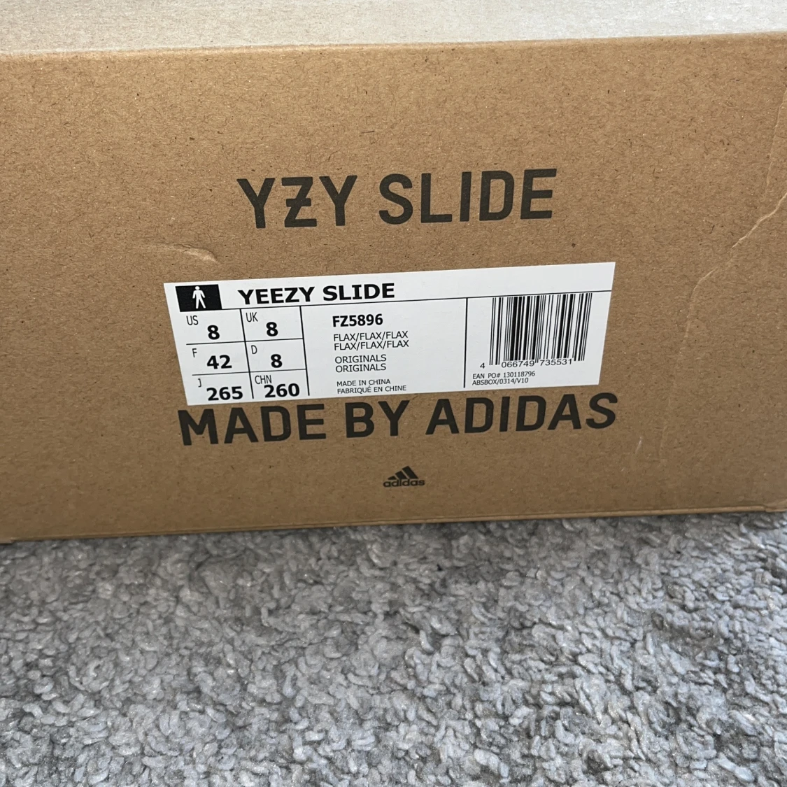 Adidas Yeezy Slide Flax strl 40 men passar 37-38 - 3