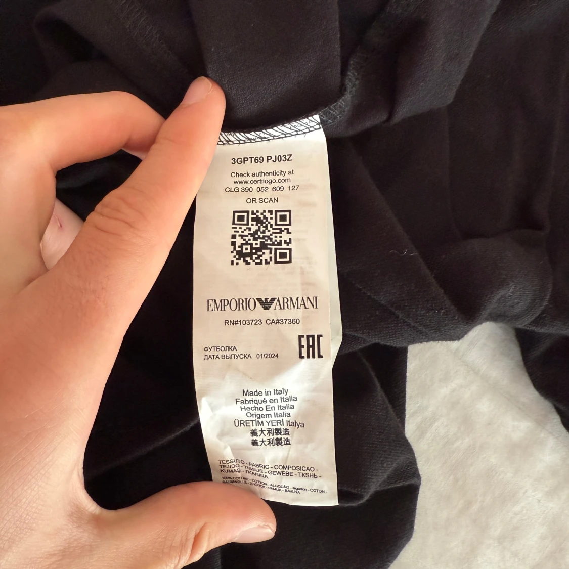 Svart pikétröja Emporio Armani half zip - 2