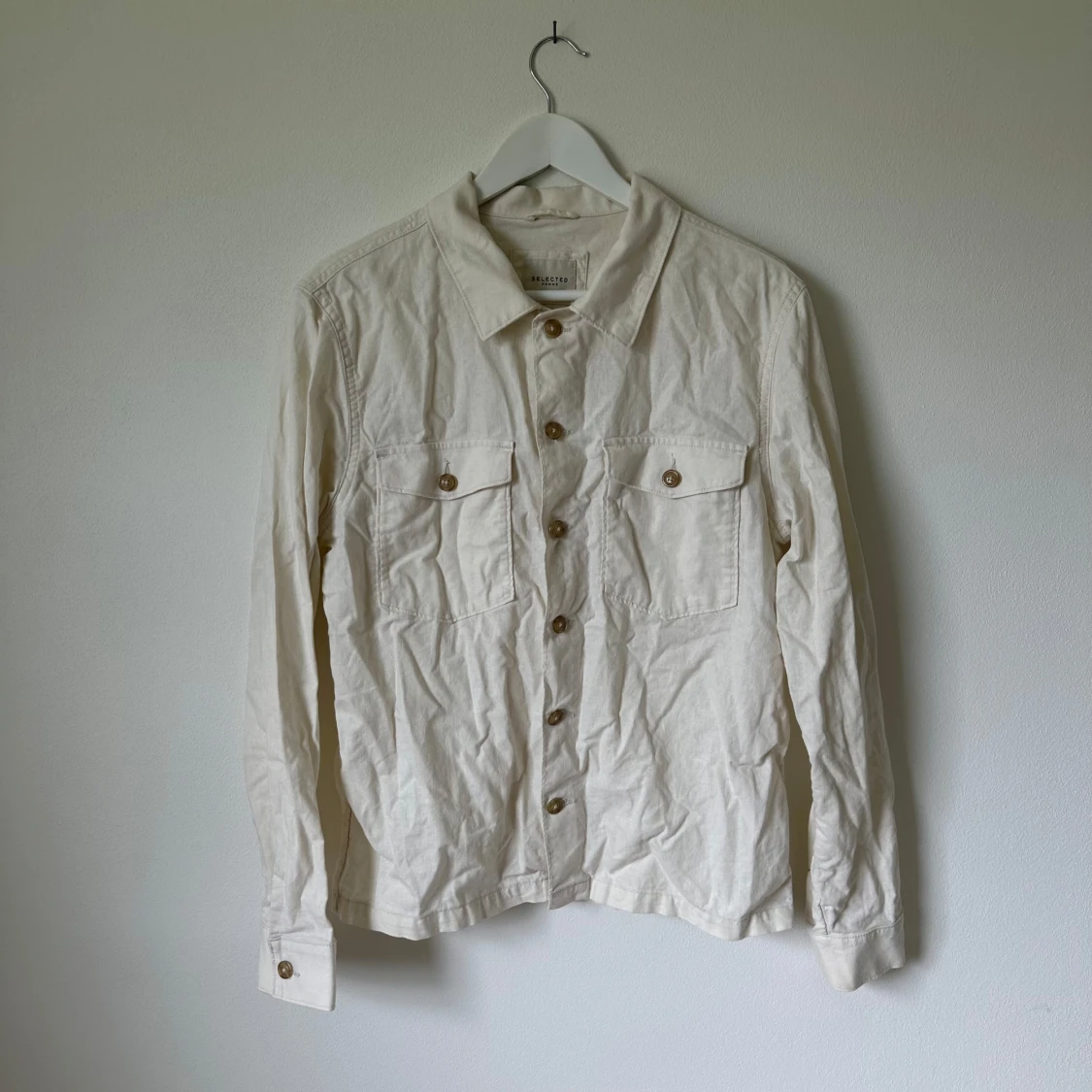 Beige overshirt från Selected Homme