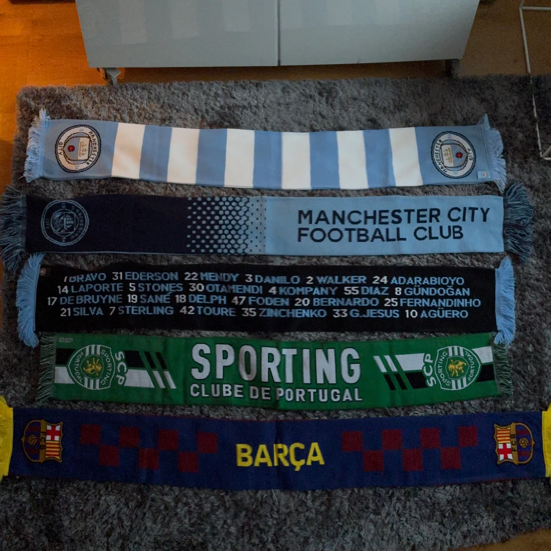 Samling fotbollshalsdukar City, Sporting, Barça - 1