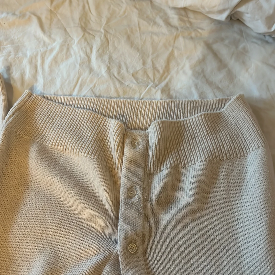 Beige kofta från Zara i stickad bomull - 2