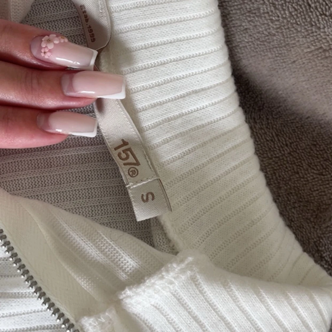 Vit ribbad cardigan - 3