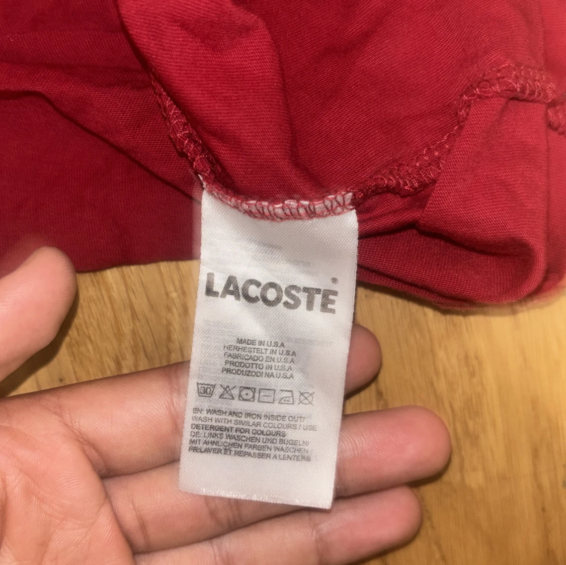 Röd Lacoste t-shirt med tryck - 4