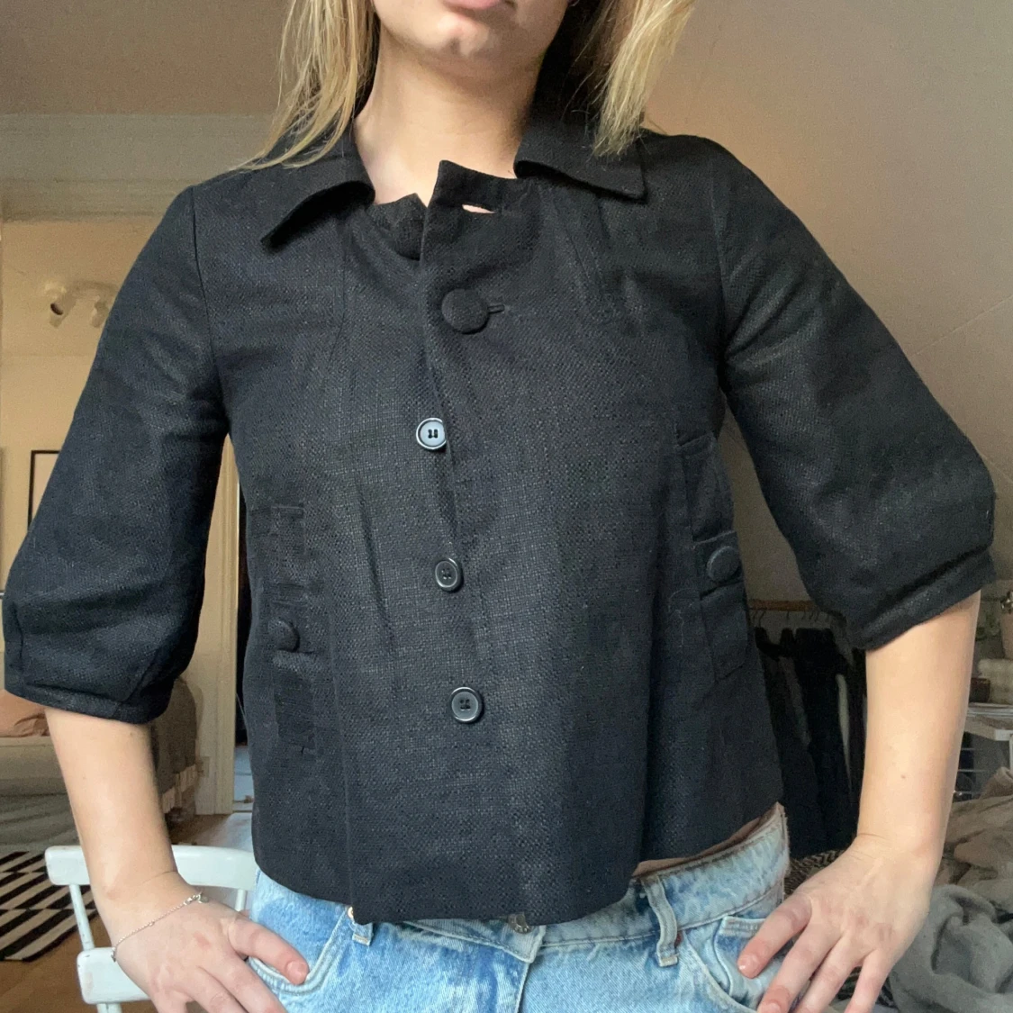 Svart kavaj med trekvartsärm - 2