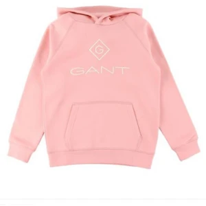 Rosa hoodie från GANT med logga - Säljer en snygg rosa hoodie från GANT med vit logga framtill. Tröjan har huva, magficka och långa ärmar. Osäker på storleken, lite oklar