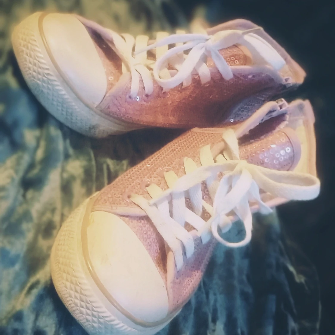 Rosa glittriga sneakers med paljetter - 3