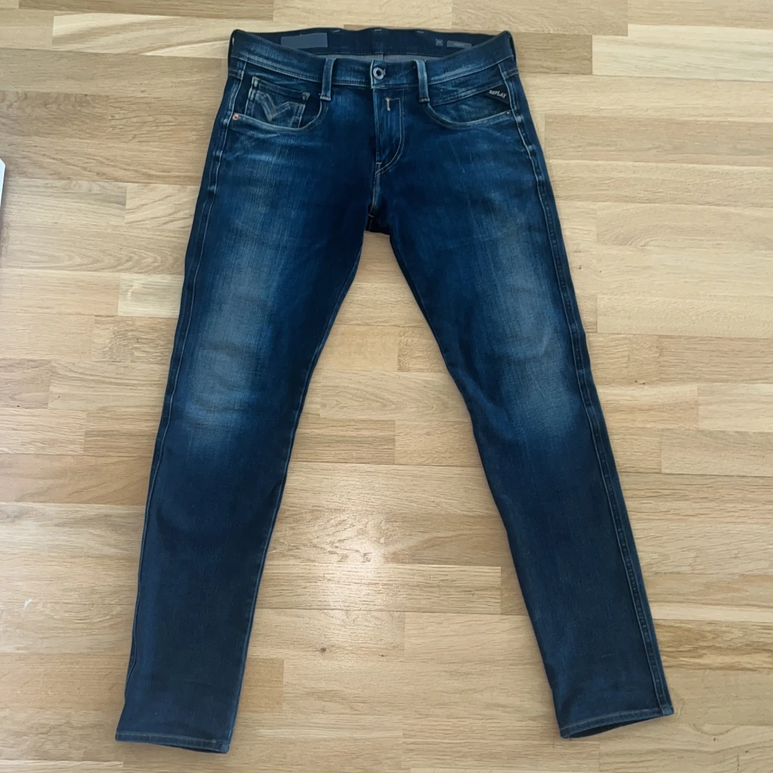 Replay AnbassHyperflex  jeans i mörkblå denim - 1