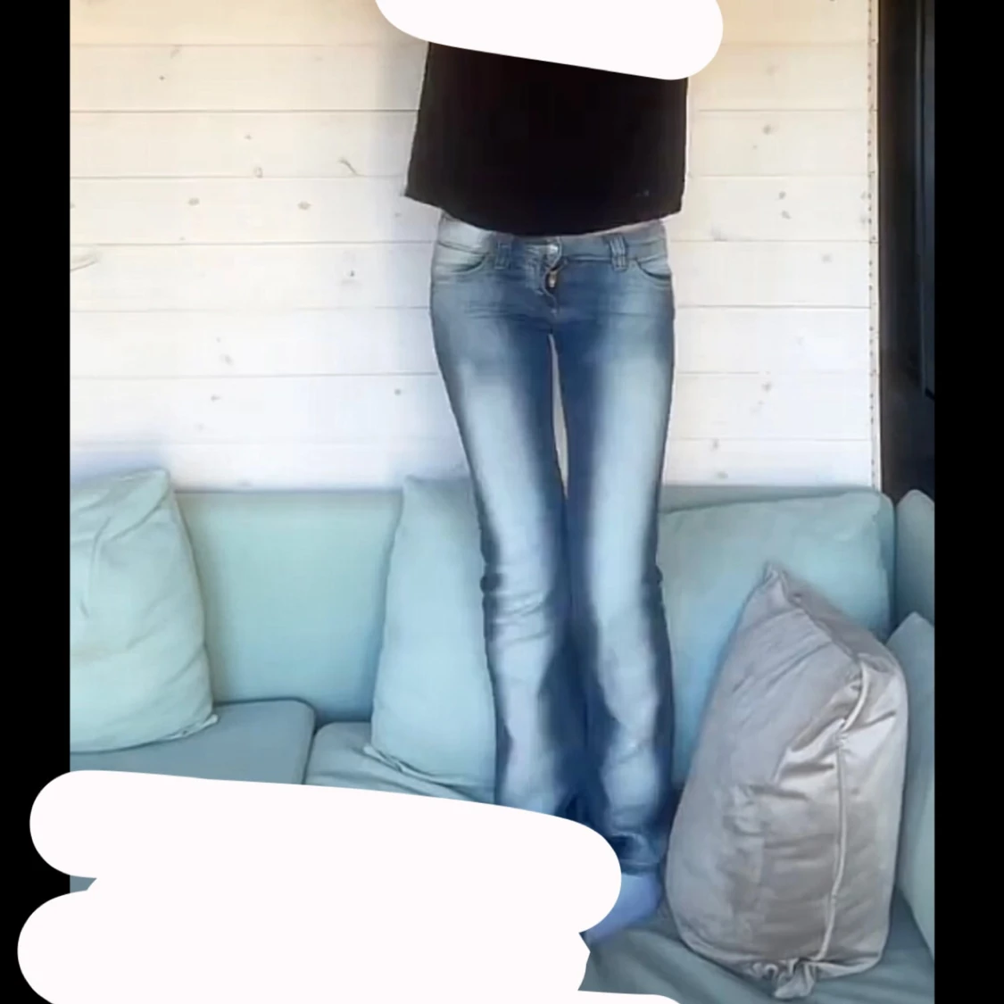 Blå bootcut jeans - 1