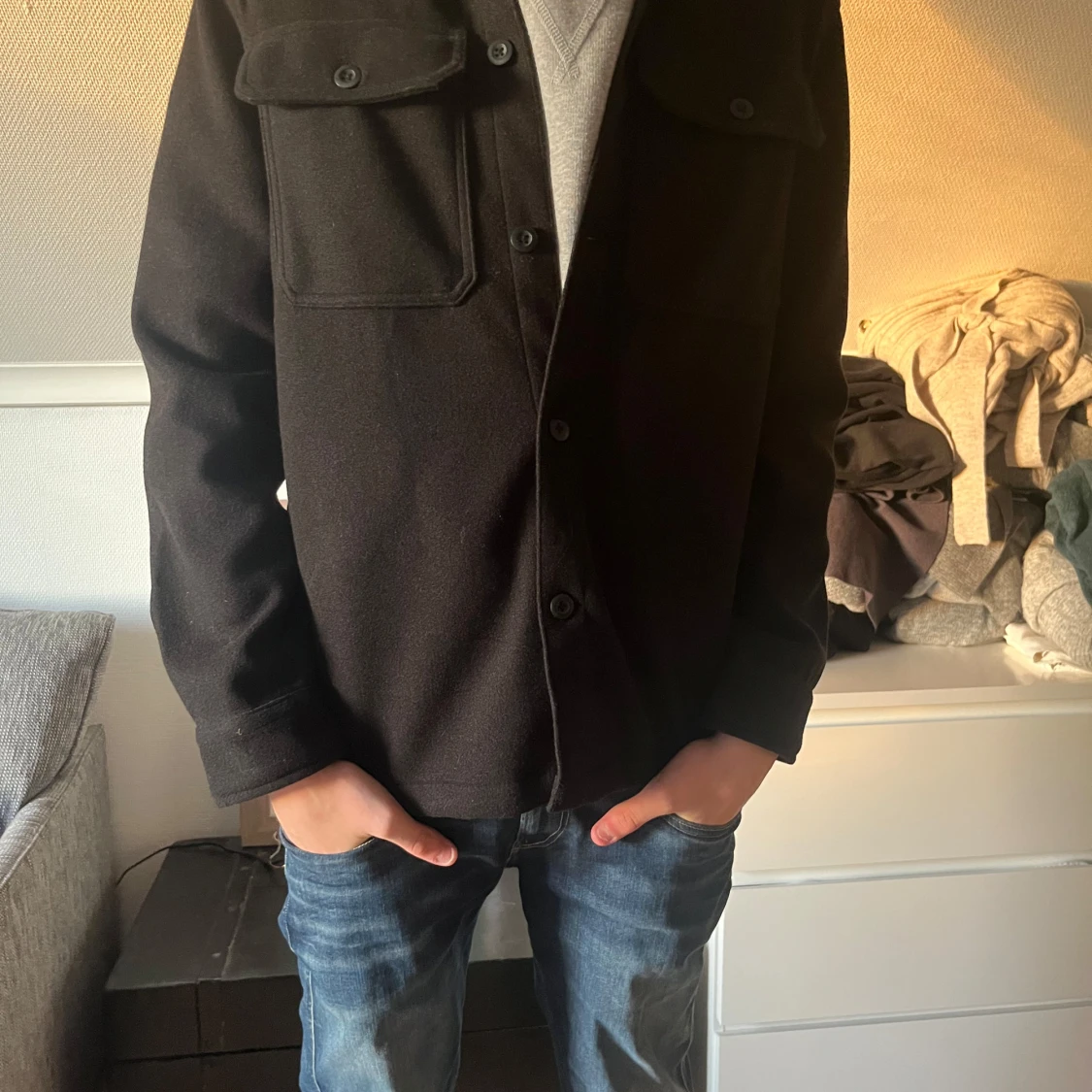 Svart overshirt från 157