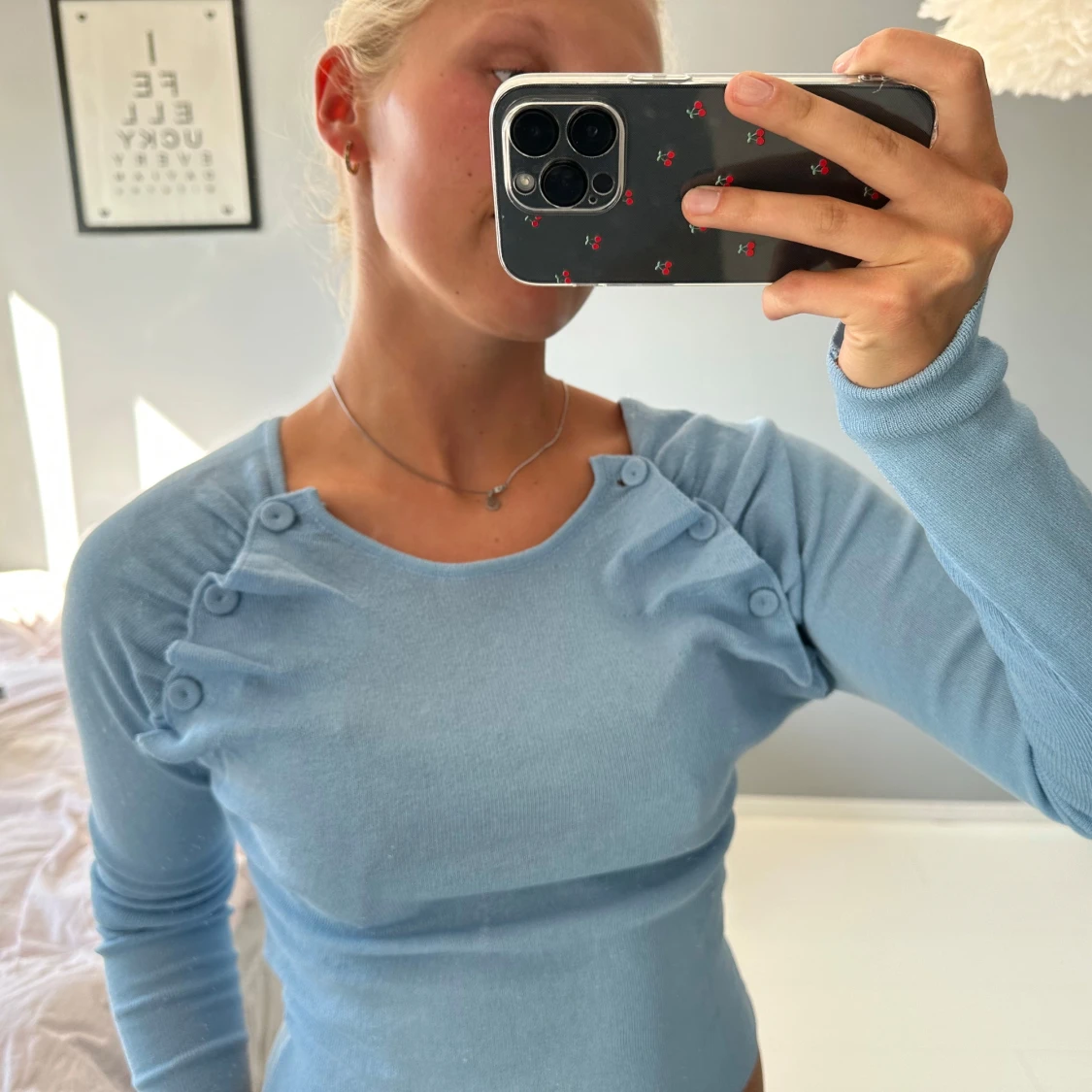 Ljusblå stickad topp från ZARA - 3