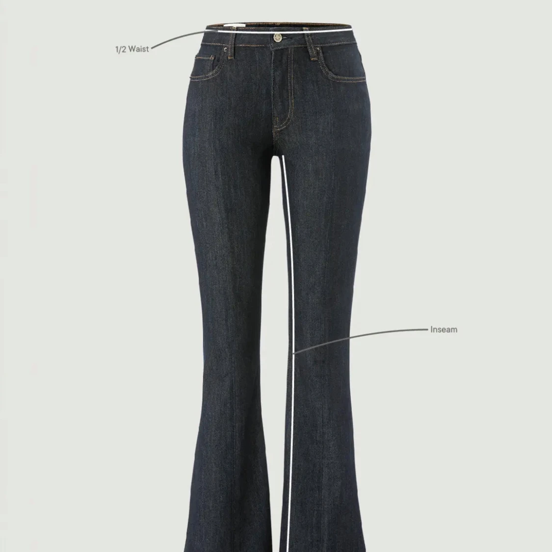 Mörkblå bootcut jeans med hög midja - 2