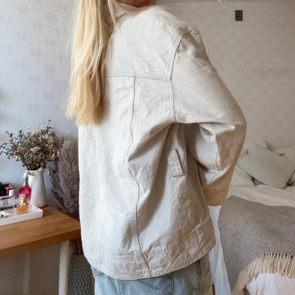 Oversized vit denimjacka - 1