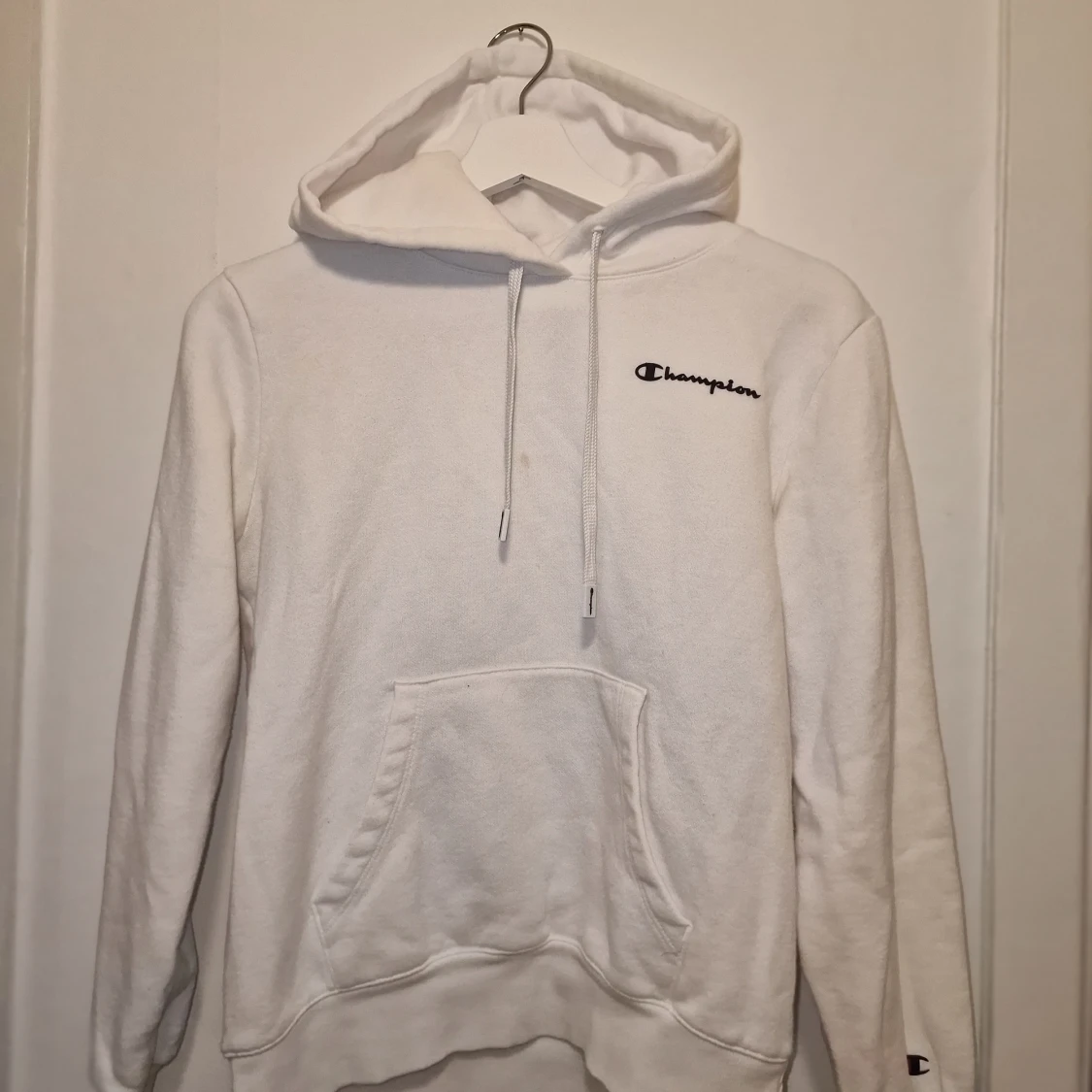 Vit hoodie från Champion