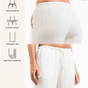 linne byxor från madlady  - Säljer ett par beiga linnebyxor från madlady. Stlk ragular S. jag är 168 och dom sitter bra på mig💞 Skriv privat för fler bilder, priser kan såklart diskuteras💗